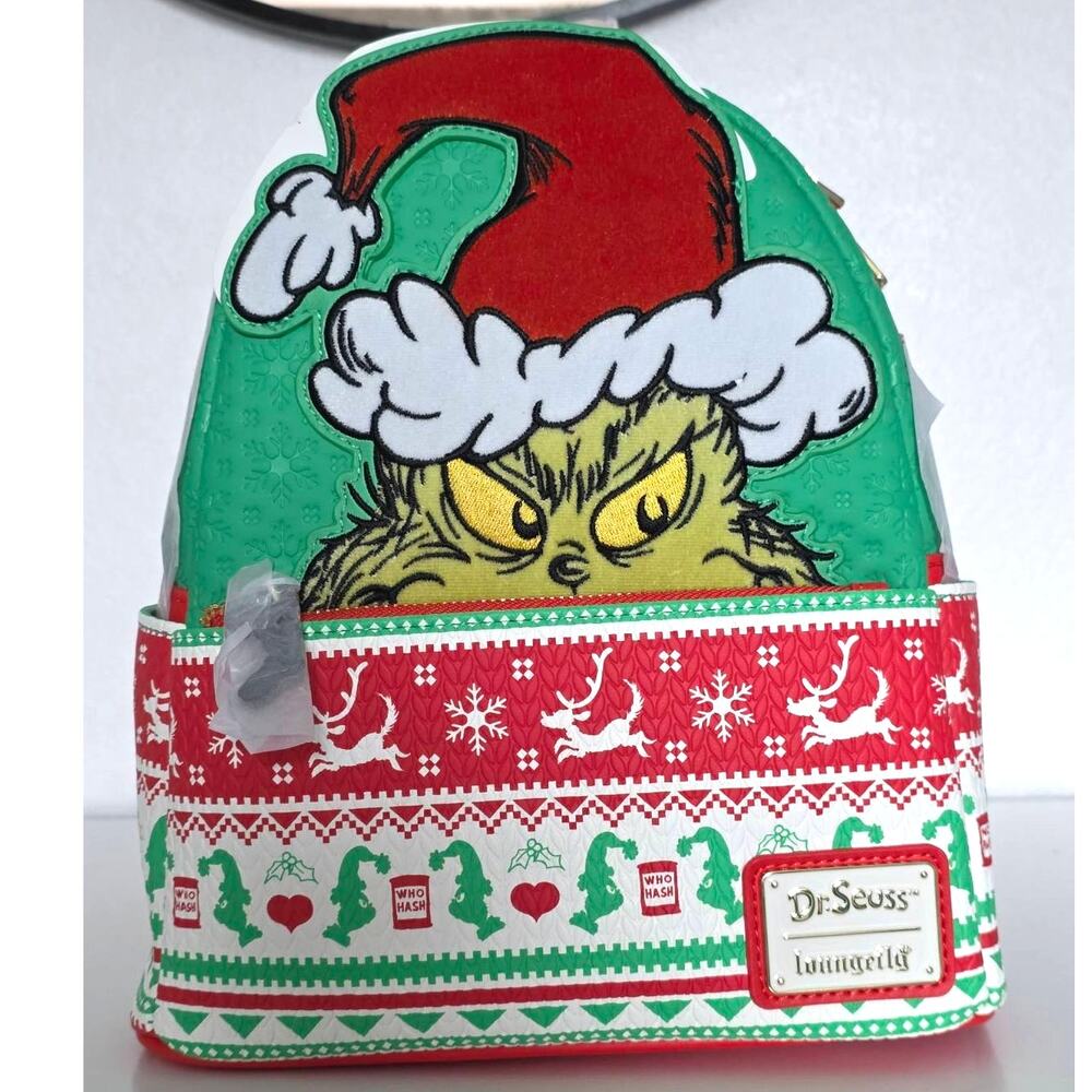 Loungefly How the Grinch Stole Christmas Grinch Christmas Sweater Mini-Backpack